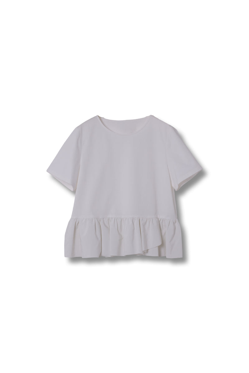 裾タフタペプラムTシャツ dualview 25SS商品-25828015】裾タフタペプラムTシャツ – DUAL VIEW