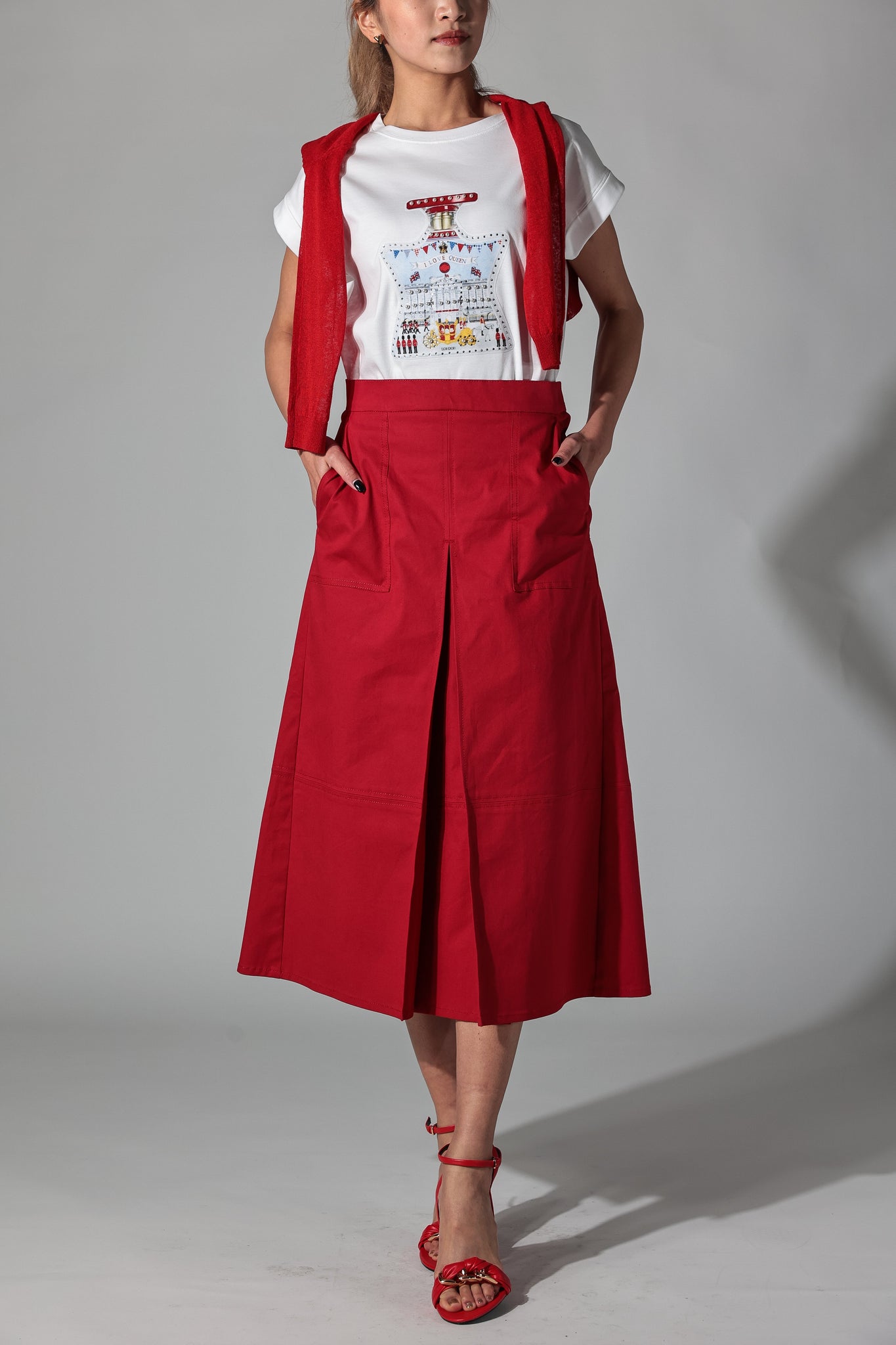 【23SS SALE商品 】ボックスプリーツミディスカート