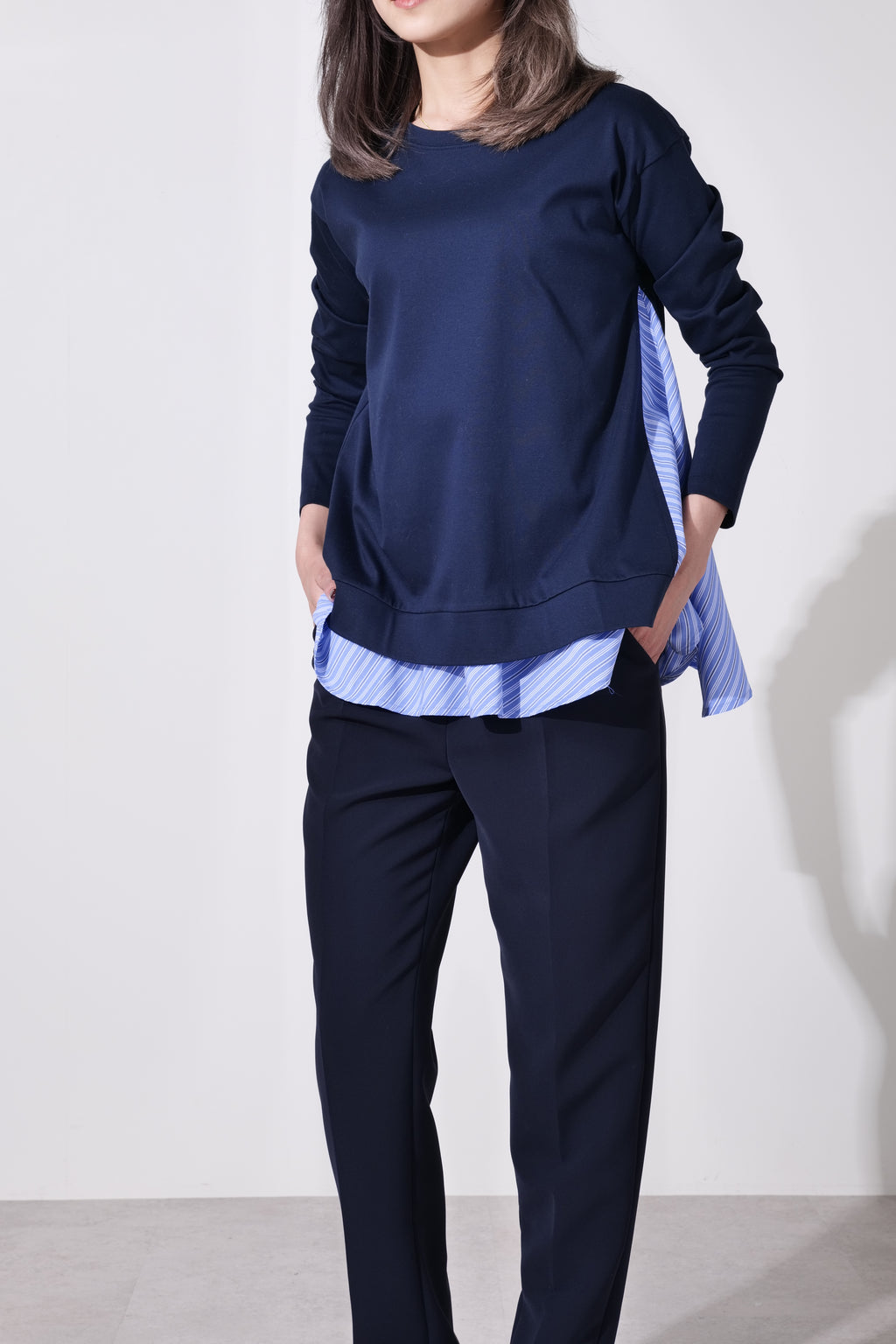 【24AW商品-24848001】レイヤードライクカットソー