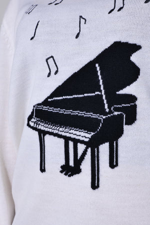 【24AW商品-24348001  】ピアノモチーフインターシャニット