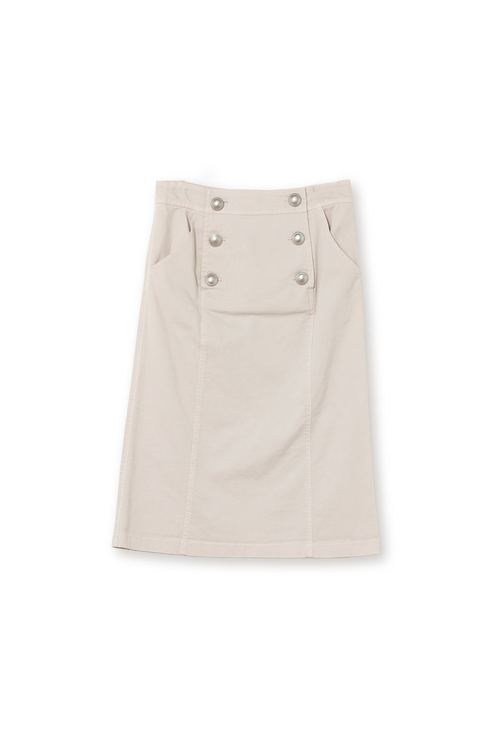 【19112002】 綿ストレッチフロント釦デザインスカート