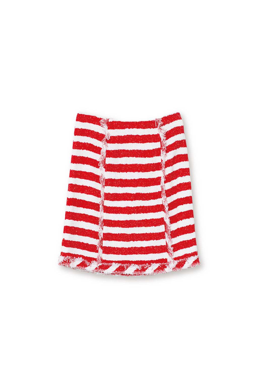 【19112006】ボーダープリントコットンツイードスカート