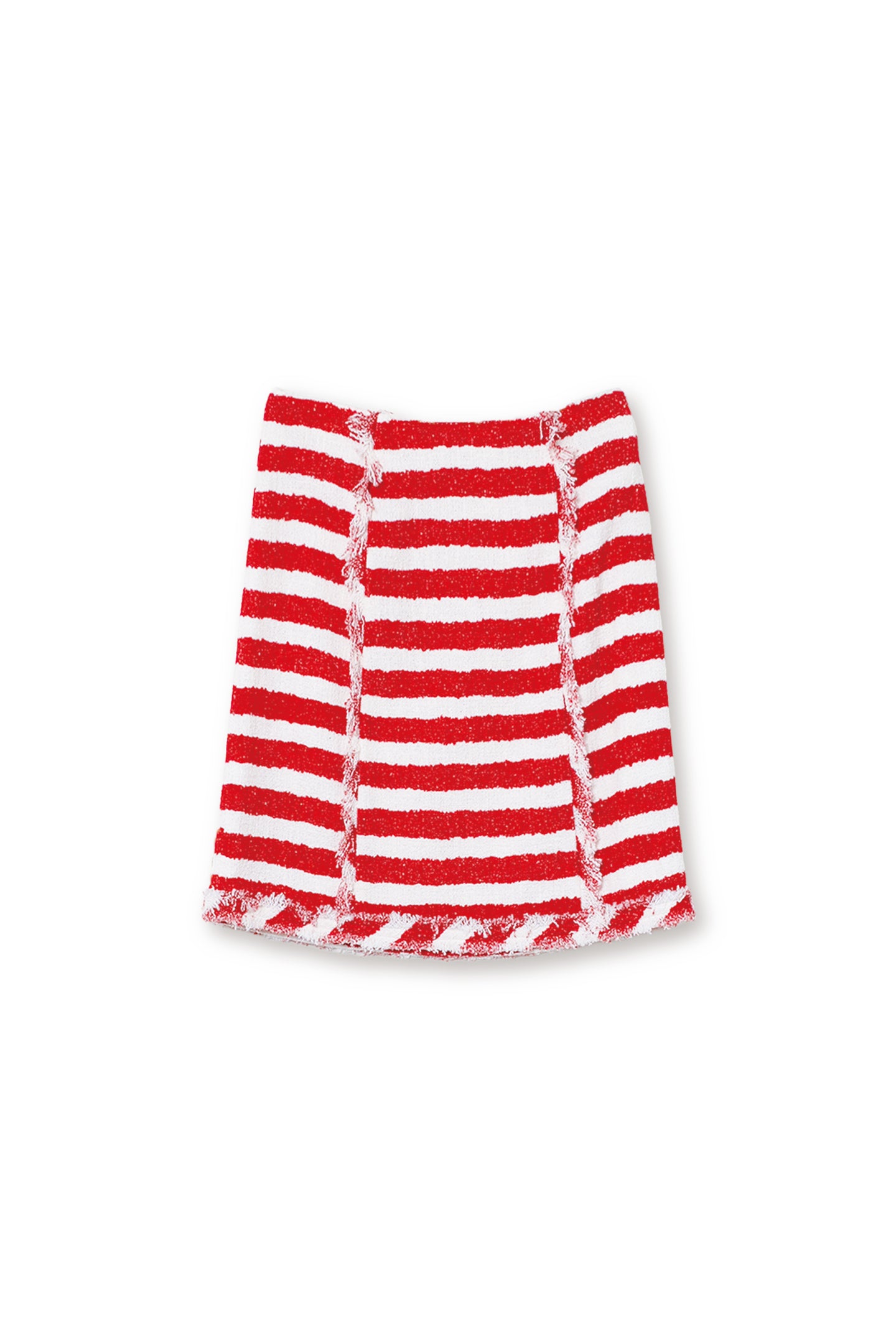 【19112006】ボーダープリントコットンツイードスカート