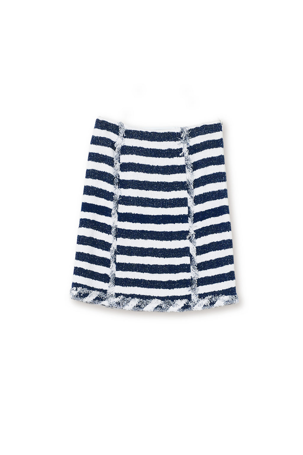 【19112006】ボーダープリントコットンツイードスカート