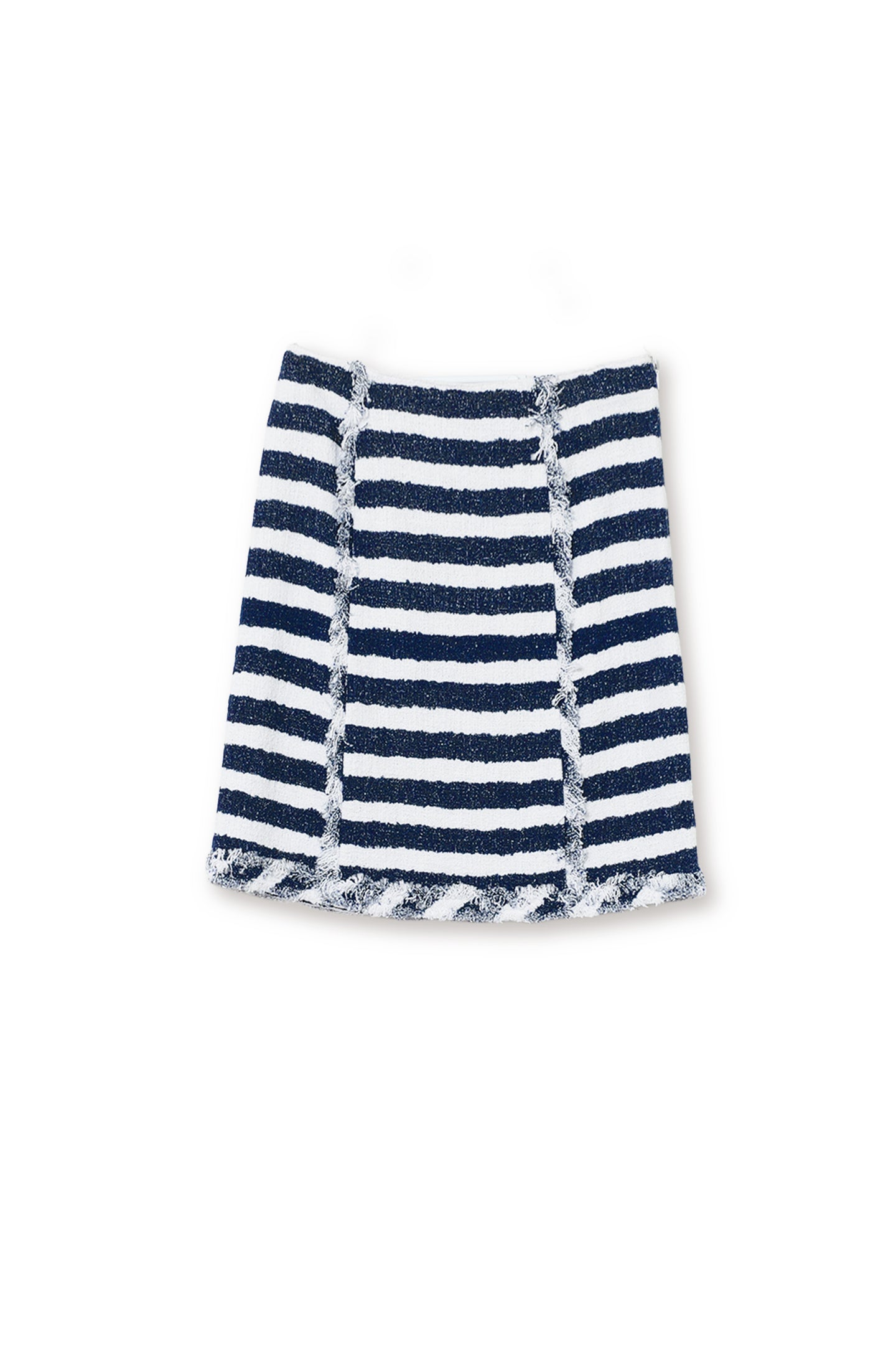 【19112006】ボーダープリントコットンツイードスカート