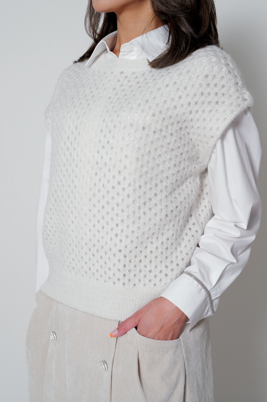 【25AW商品-25358042】アルパカ メッシュベスト