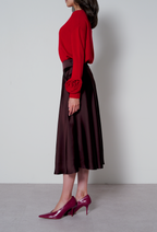 【25AW商品-25358075】フラワーモチーフスリーブプルオーバー