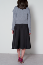 【25AW商品-25358074】フリルフラワーモチーフVネックカーディガン