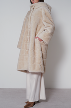 【25AW商品-25151013】フェイクミンク横接ぎコート