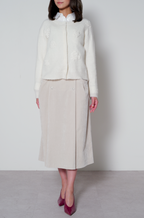 【25AW商品-25358069】ベビーアルパカ フラワー刺繍カーディガン