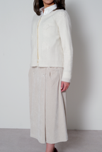 【25AW商品-25358069】ベビーアルパカ フラワー刺繍カーディガン