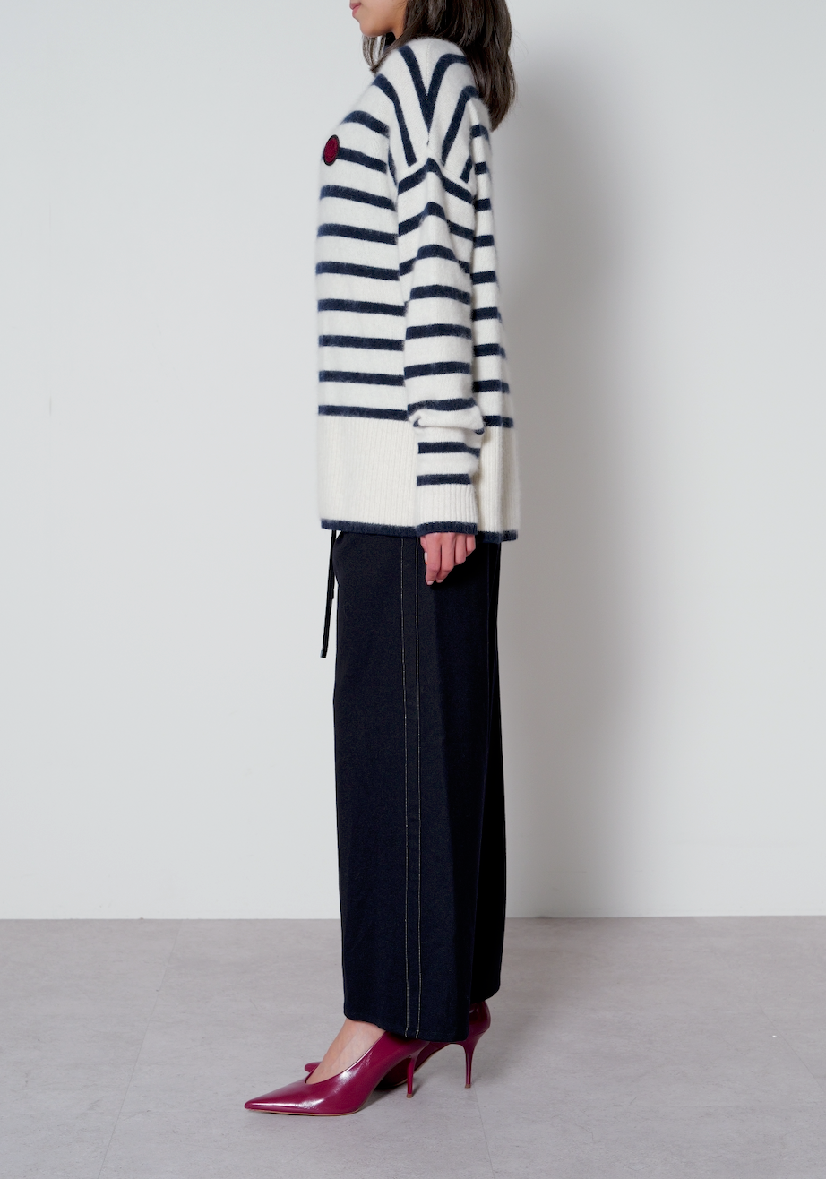 【25AW商品-25358070】ラクーン パネルボーダーチュニック丈プルオーバー