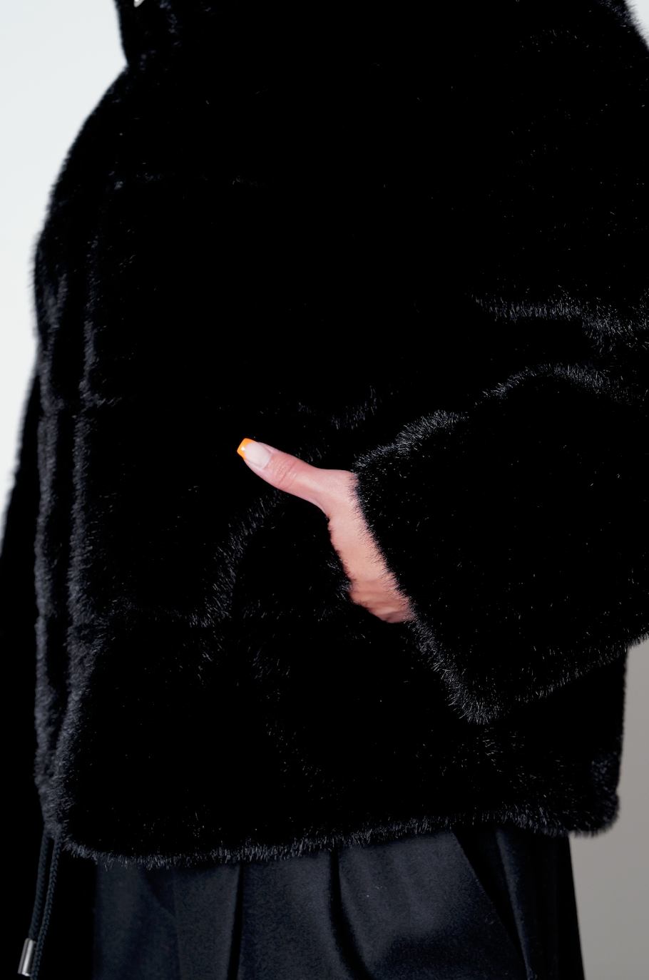 【25AW商品-25151016】フェイクミンク横接ぎジャケット