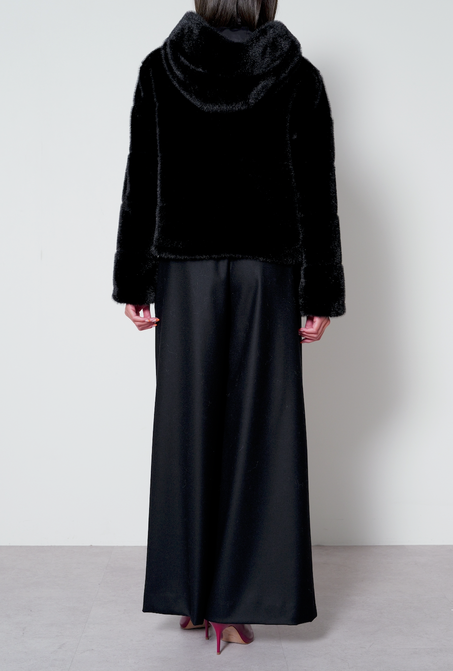 【25AW商品-25151016】フェイクミンク横接ぎジャケット