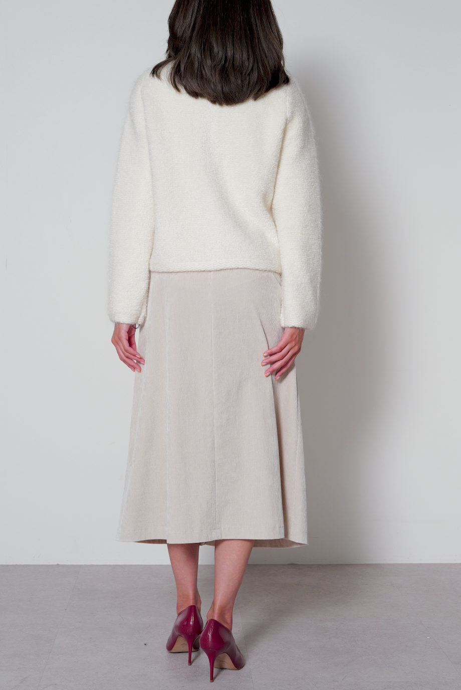 【25AW商品-25358087】ループモヘアメタル釦付きニットジャケット