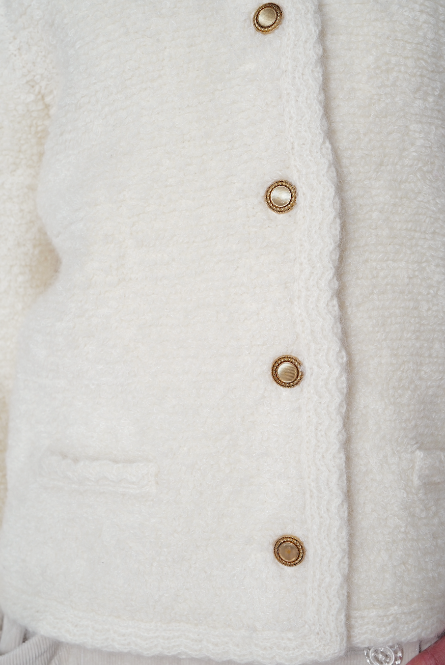 【25AW商品-25358087】ループモヘアメタル釦付きニットジャケット