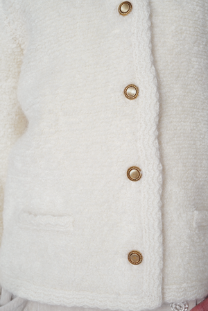 25AW商品-25358087】ループモヘアメタル釦付きニットジャケット – DUAL