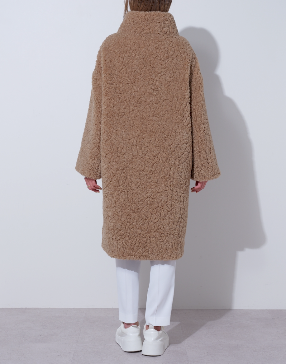 【25AW商品-25141006】カーリーECOファーハイネックコート