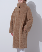 【25AW商品-25141006】カーリーECOファーハイネックコート