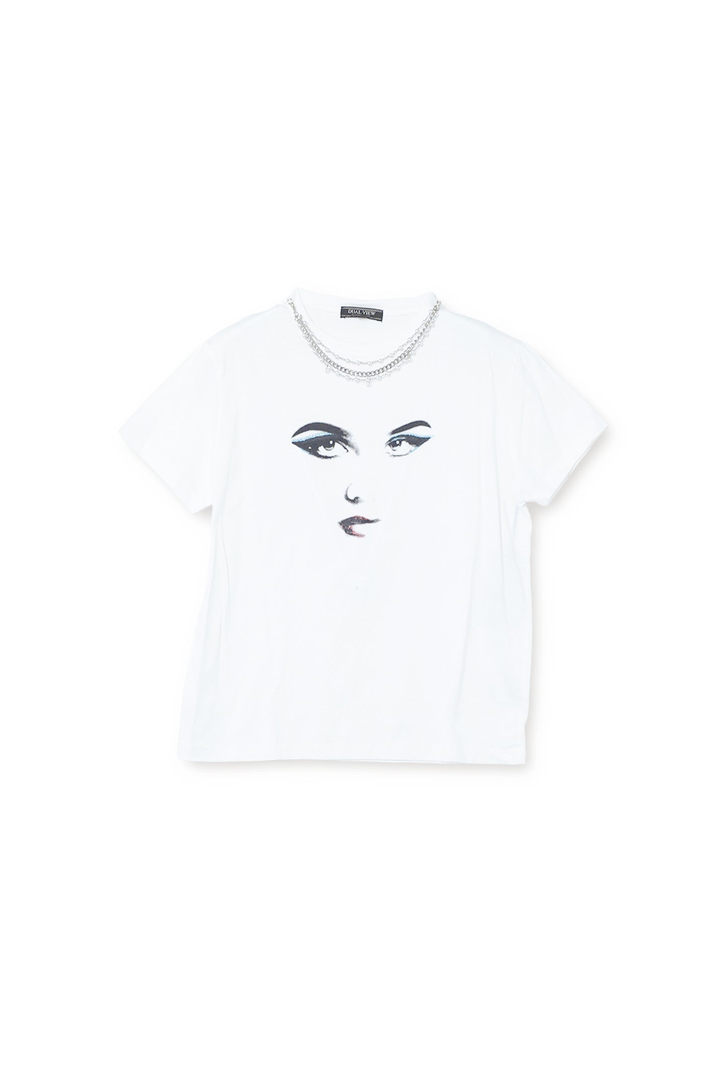 【22848002】ネックレスパーツ付きFACE Tシャツ