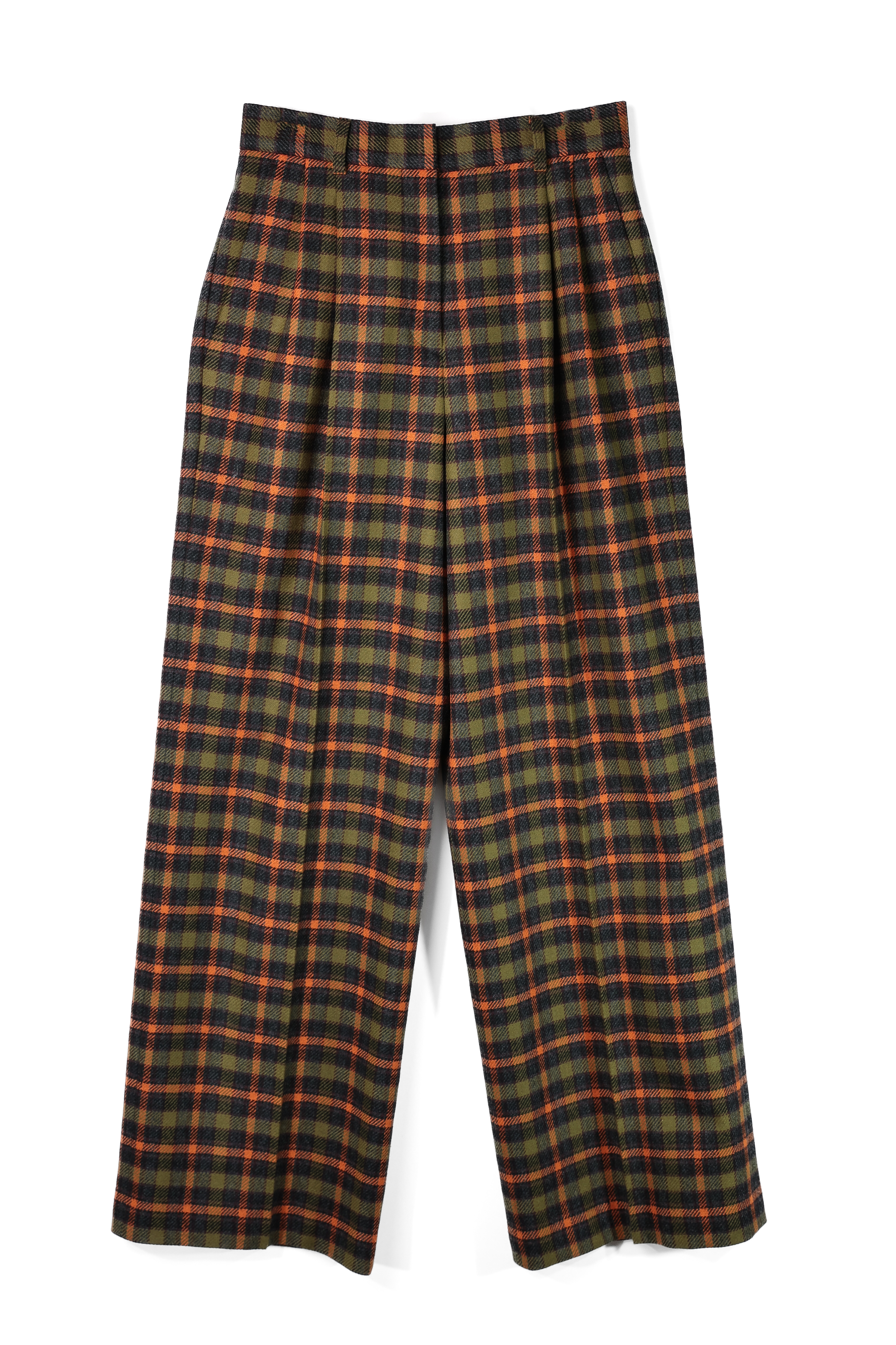 【23144009】 ウールミルドチェックワイドパンツ