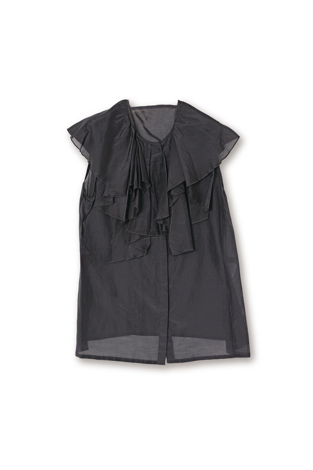 【24120032】コットンシルクローン　ラッフルブラウス