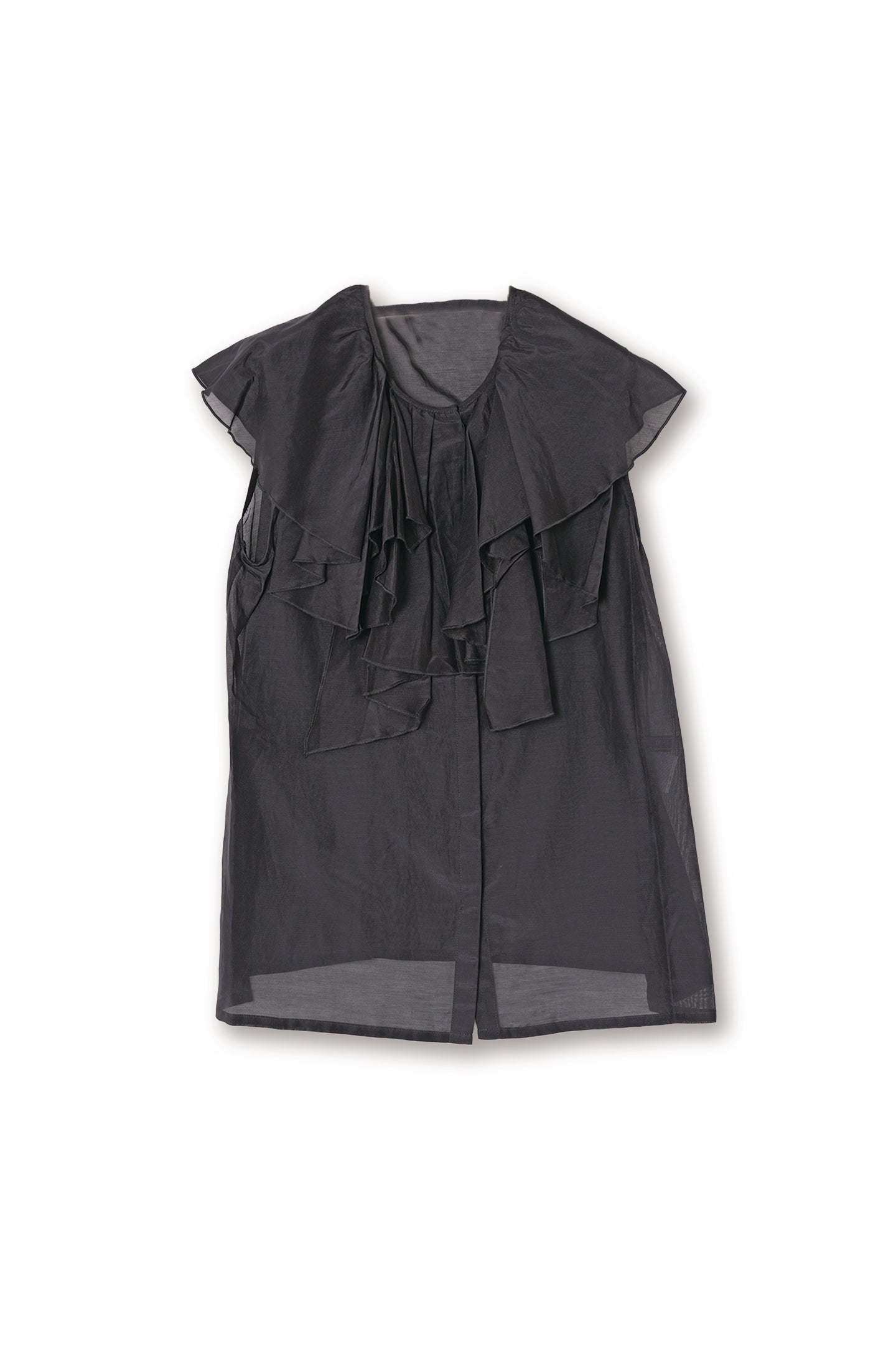 【24120032】コットンシルクローン　ラッフルブラウス