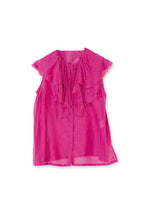 【24120032】コットンシルクローン　ラッフルブラウス