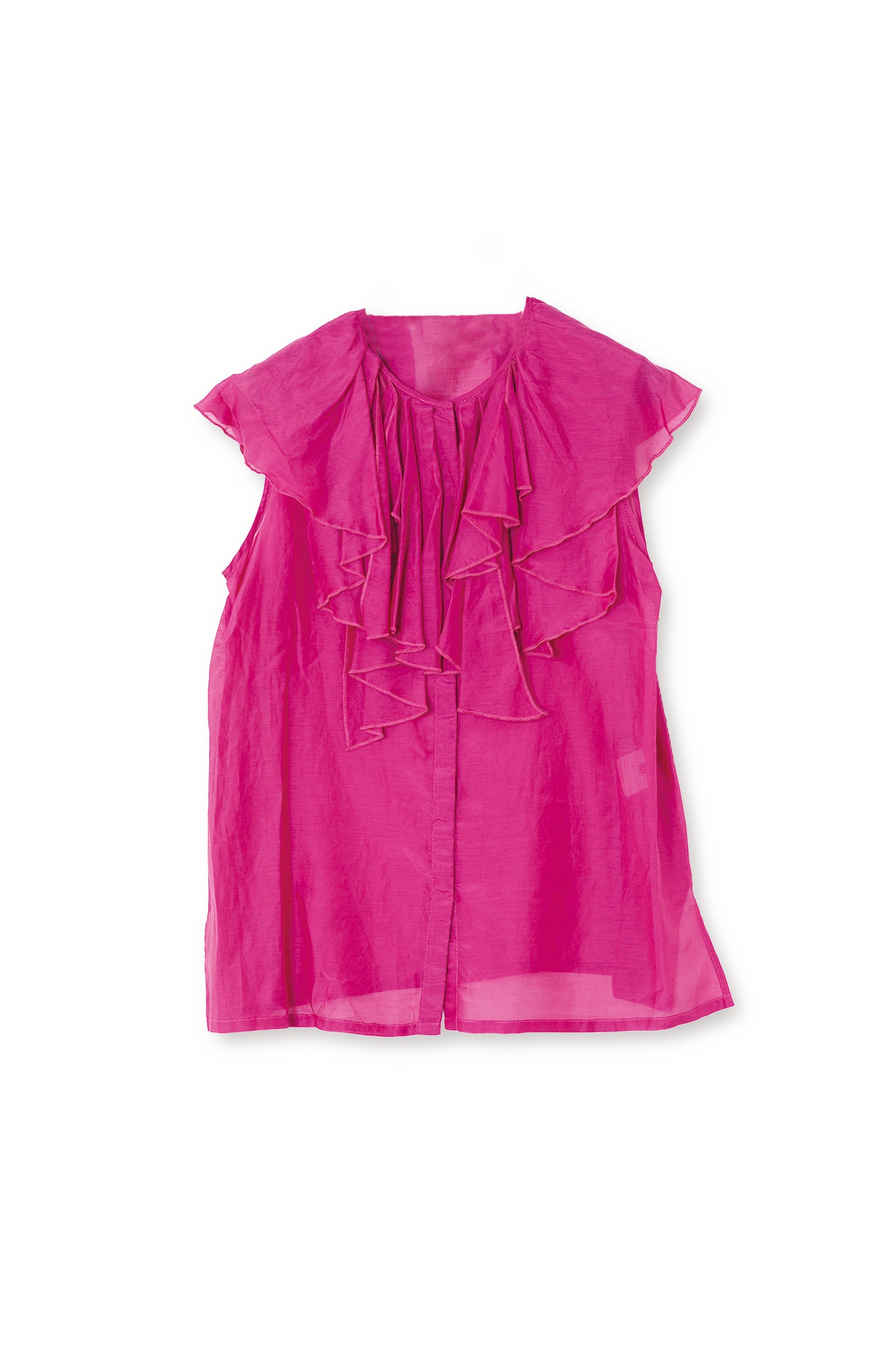 【24120032】コットンシルクローン　ラッフルブラウス