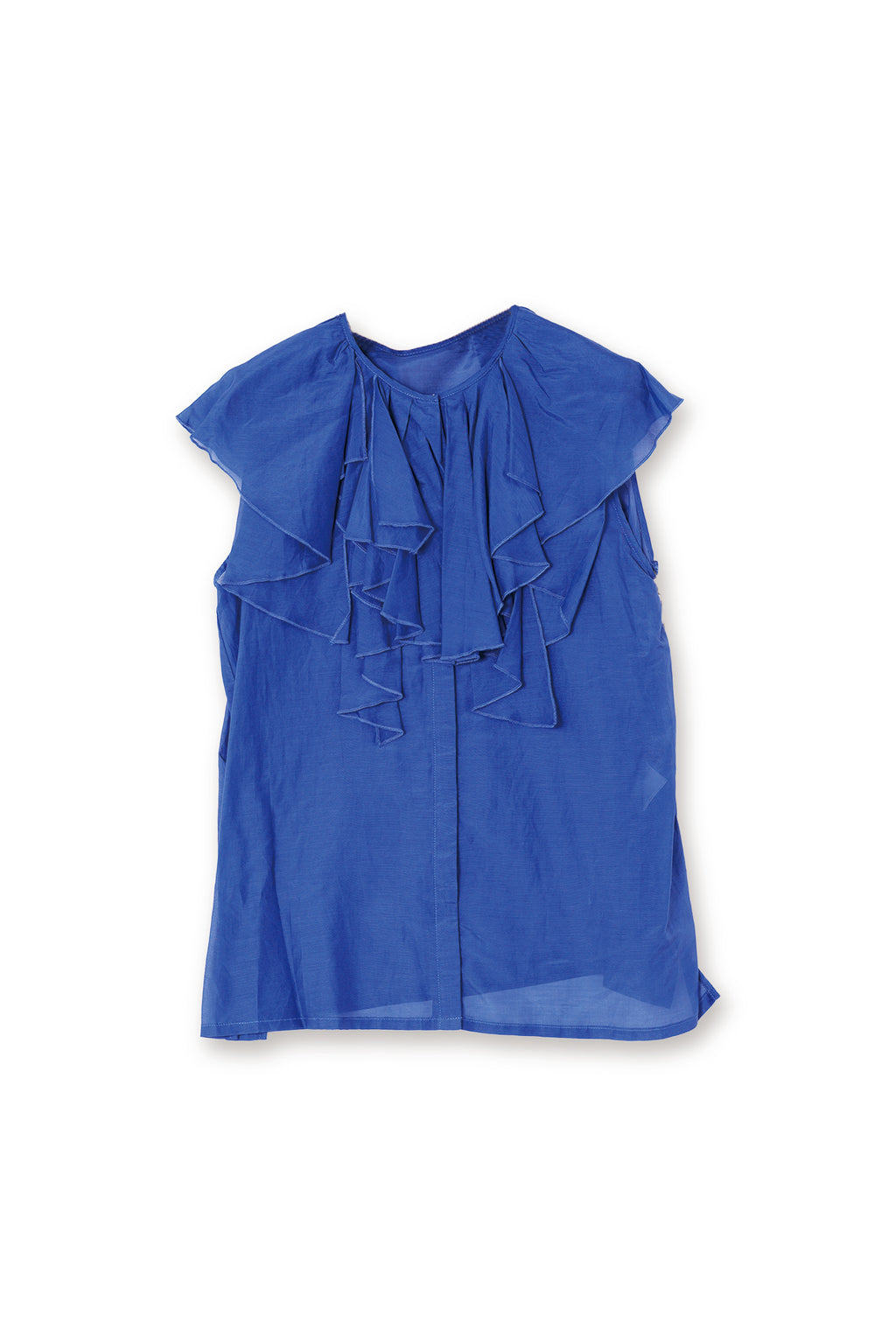 【24120032】コットンシルクローン　ラッフルブラウス