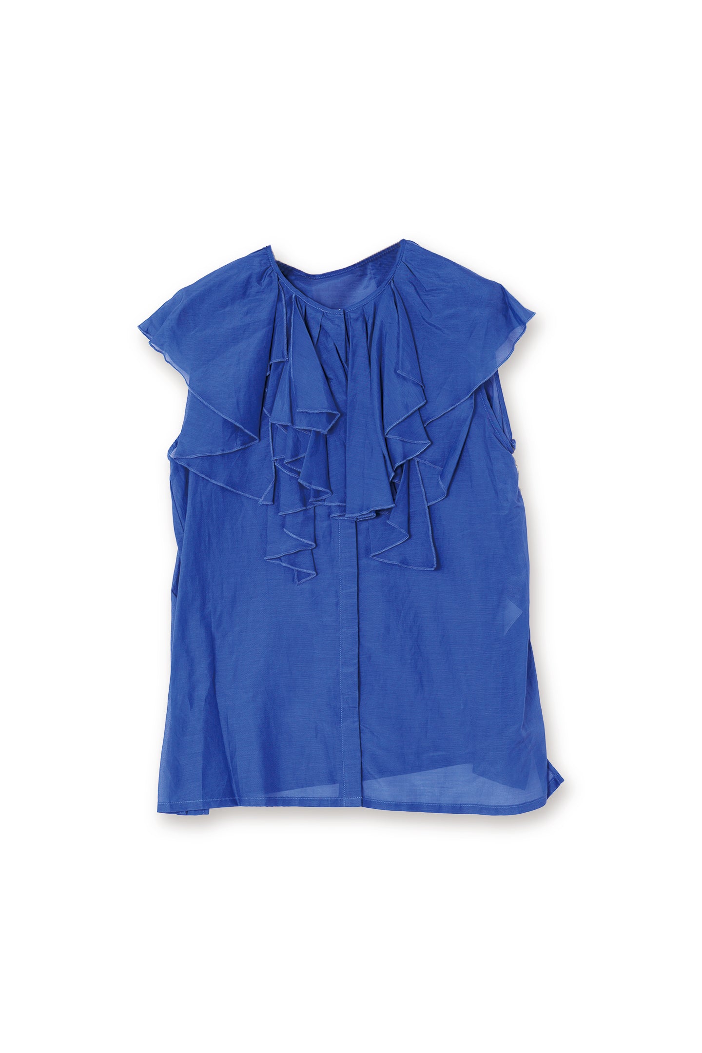 【24120032】コットンシルクローン　ラッフルブラウス