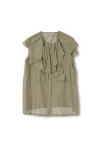 【24120032】コットンシルクローン　ラッフルブラウス