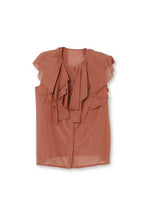 【24120032】コットンシルクローン　ラッフルブラウス