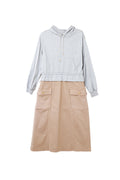 【24AW商品-24146001】フーディコンビネーションドレス