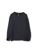 【24150012】クレープサテンノーカラーブラウス