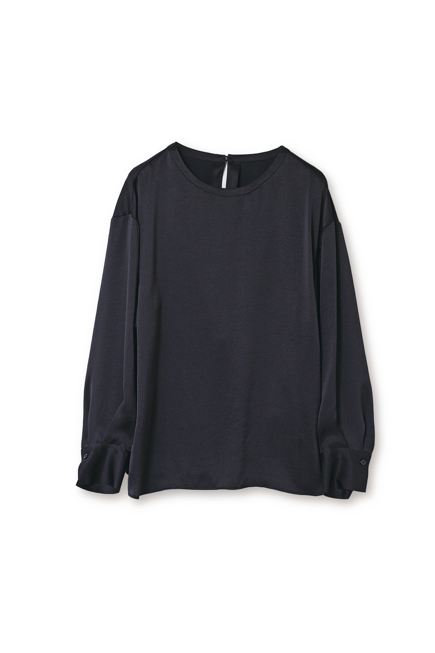 【24150012】クレープサテンノーカラーブラウス