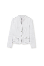 【25113015】ニットコンビネーションコットンストレッチジャケット