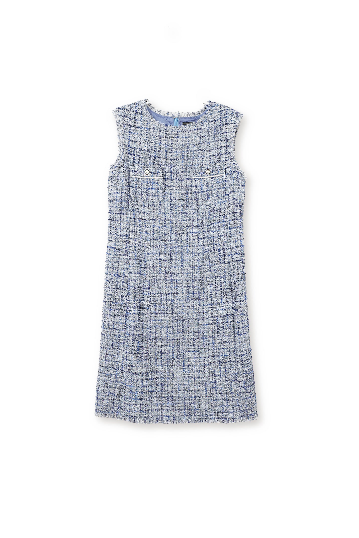 【25SS商品-25116004】ブルーツィードノースリーブドレス