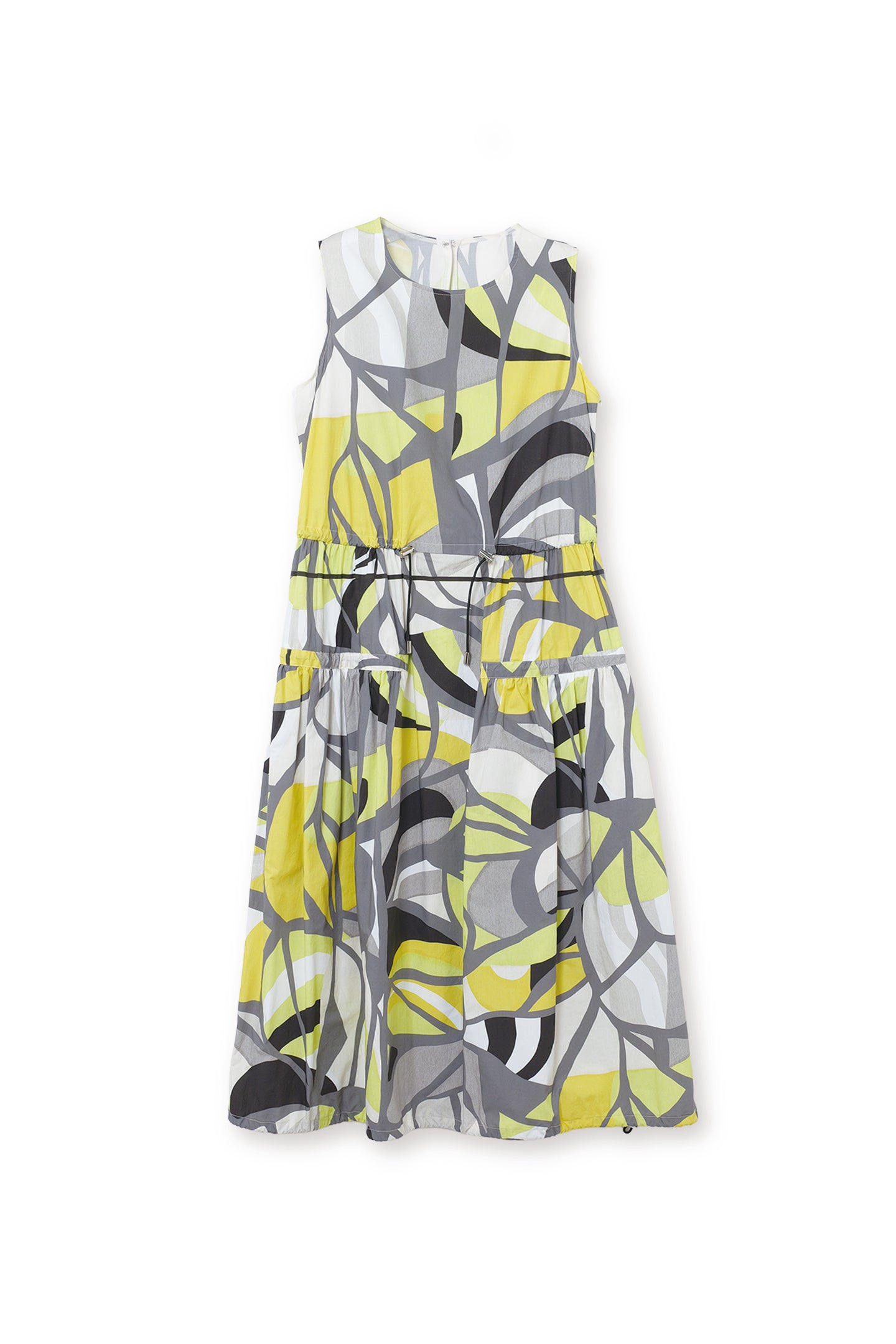 【25SS商品-25116013】綿プリントドローストリングドレス