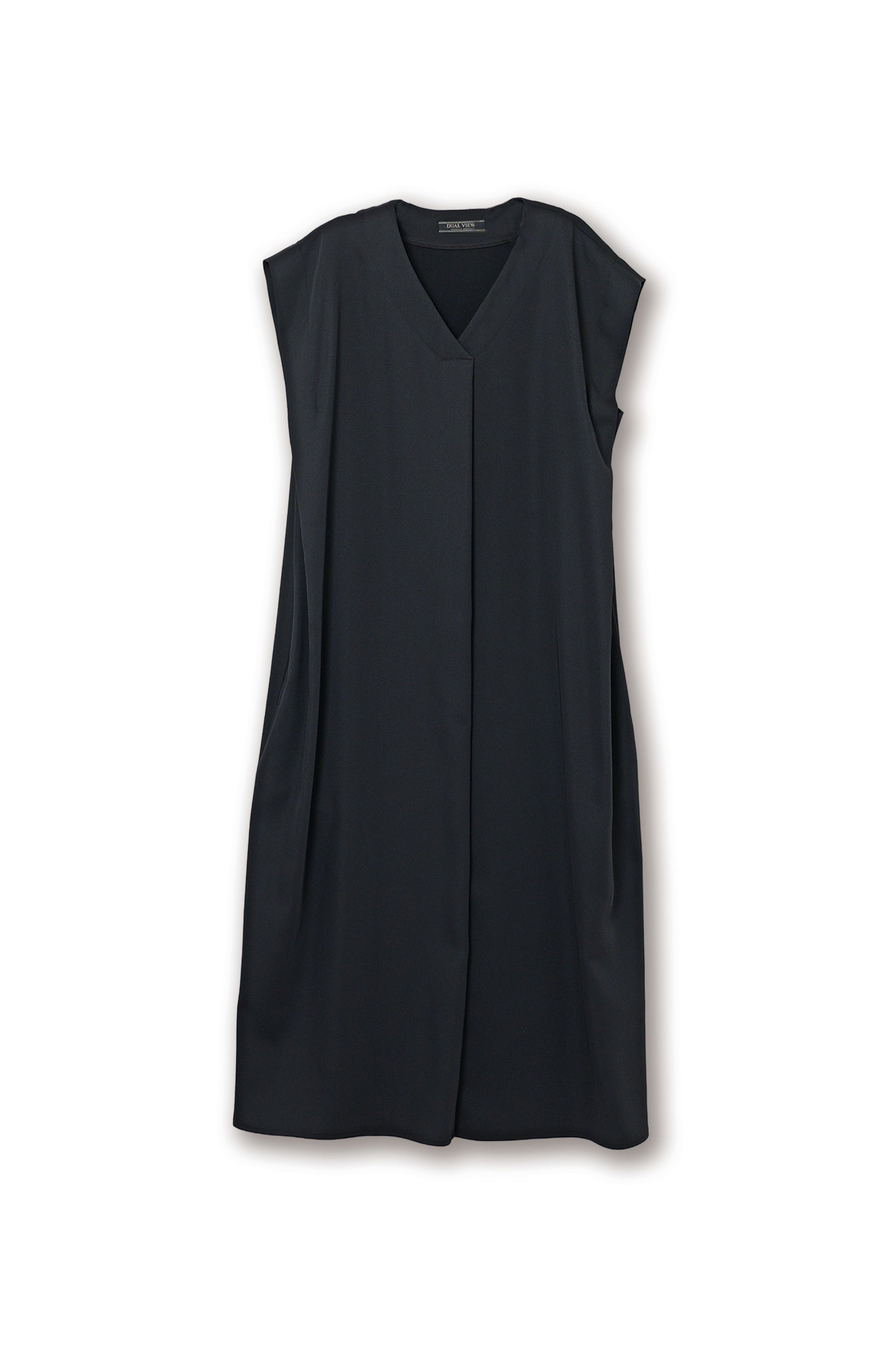 【25116017】ポリエステルダブルクロスサックドレス