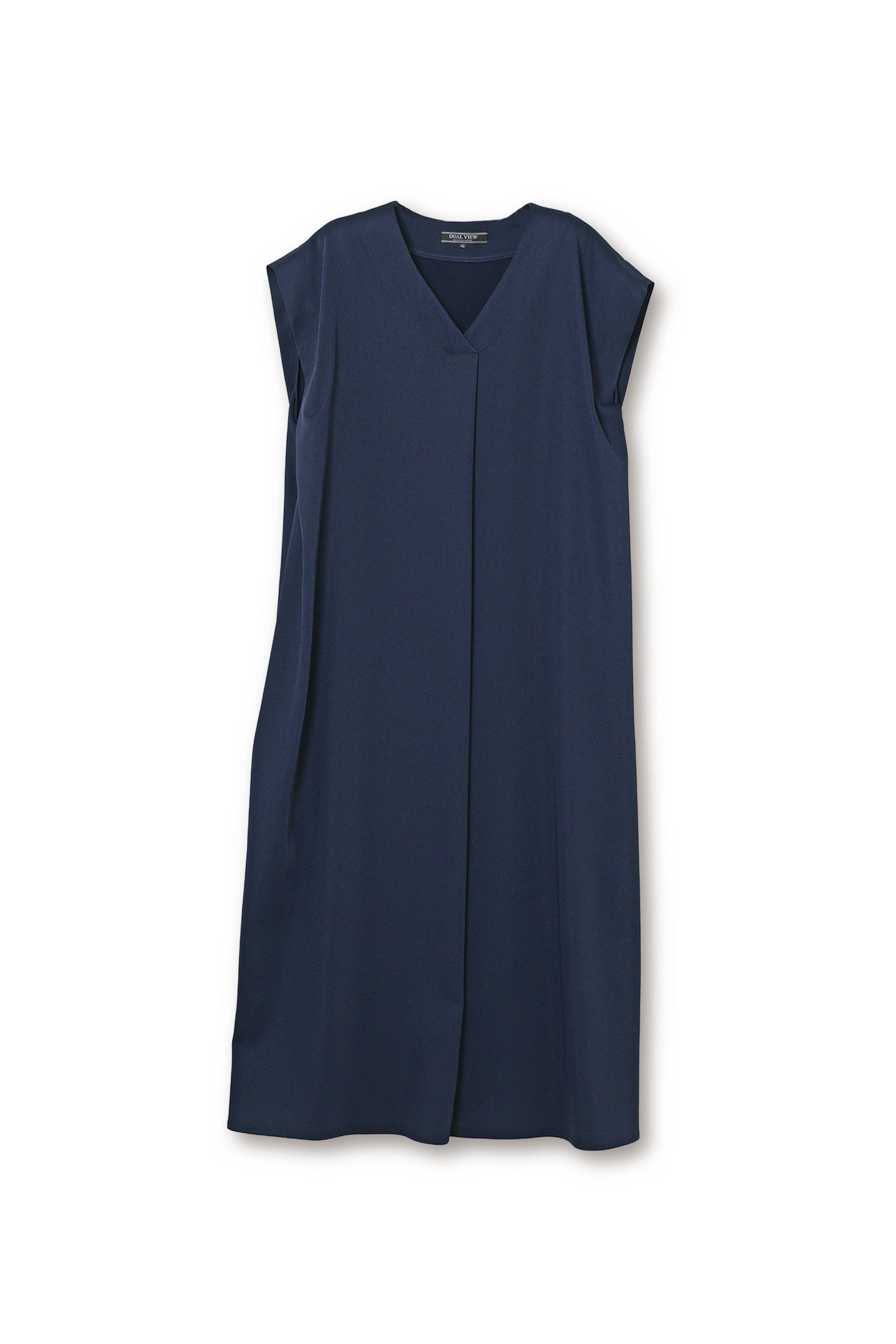 【25116017】ポリエステルダブルクロスサックドレス