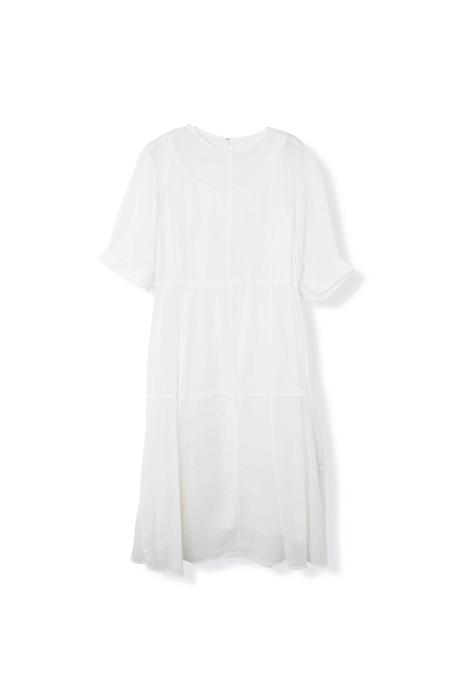 【25126029】綿オーガンジーコクーンシルエットドレス