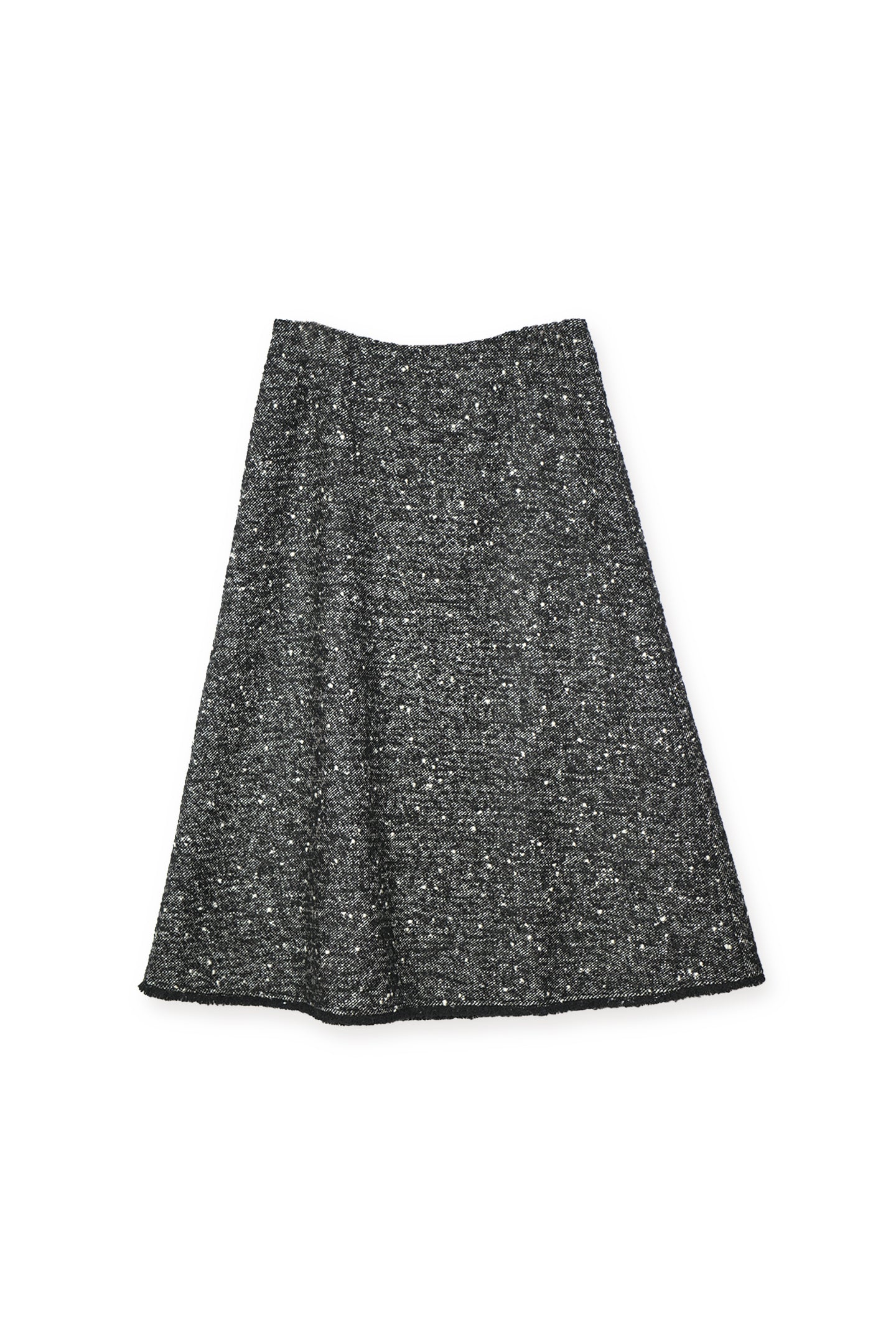 【25152024】ネップツィードフリンジ付きセミフレアースカート
