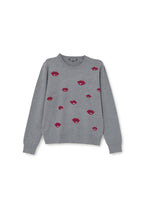 【25348030】リップ柄インターシャプルオーバー