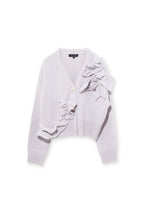 【25AW商品-25358074】フリルフラワーモチーフVネックカーディガン