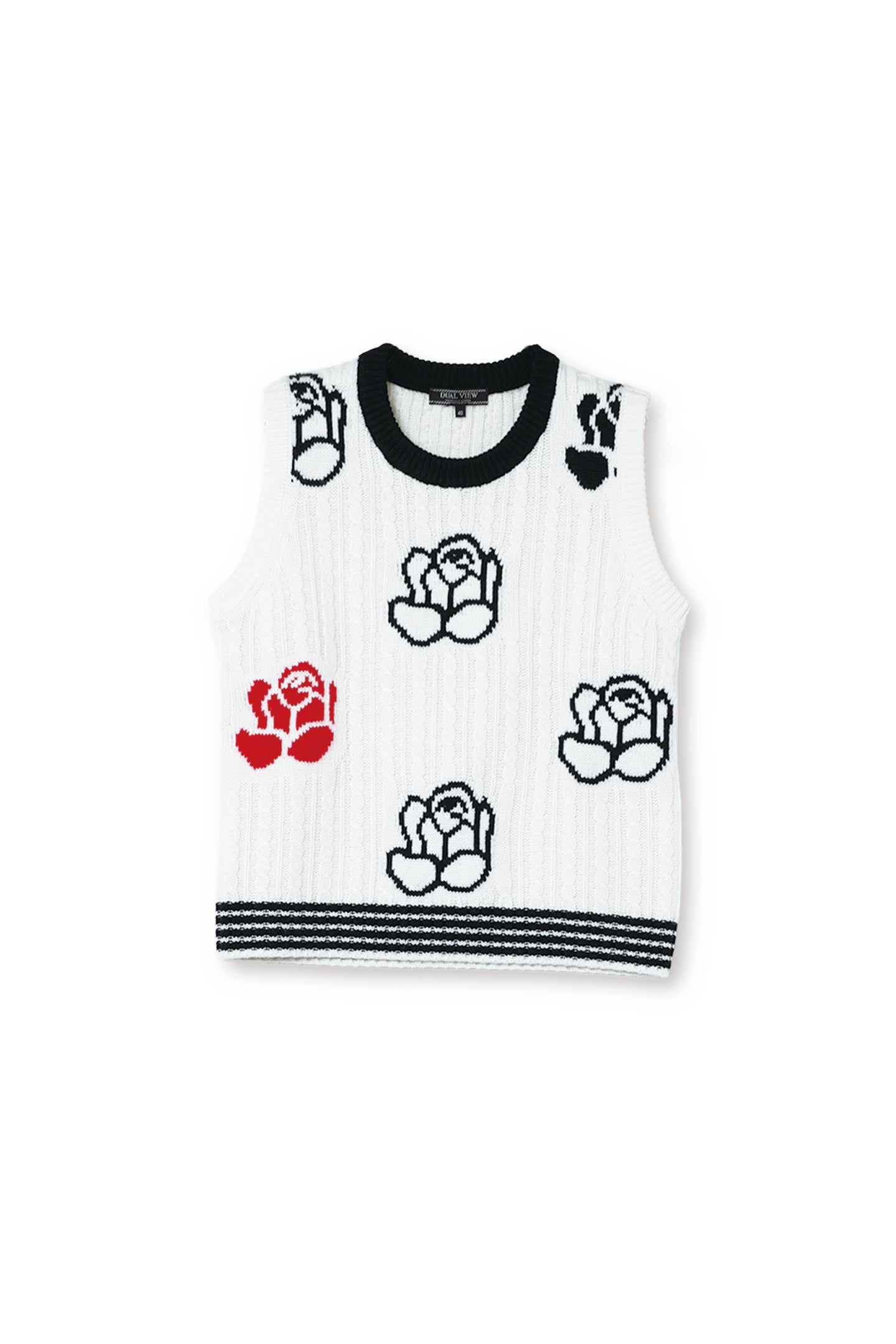 【25358078】フラワーインターシャベスト