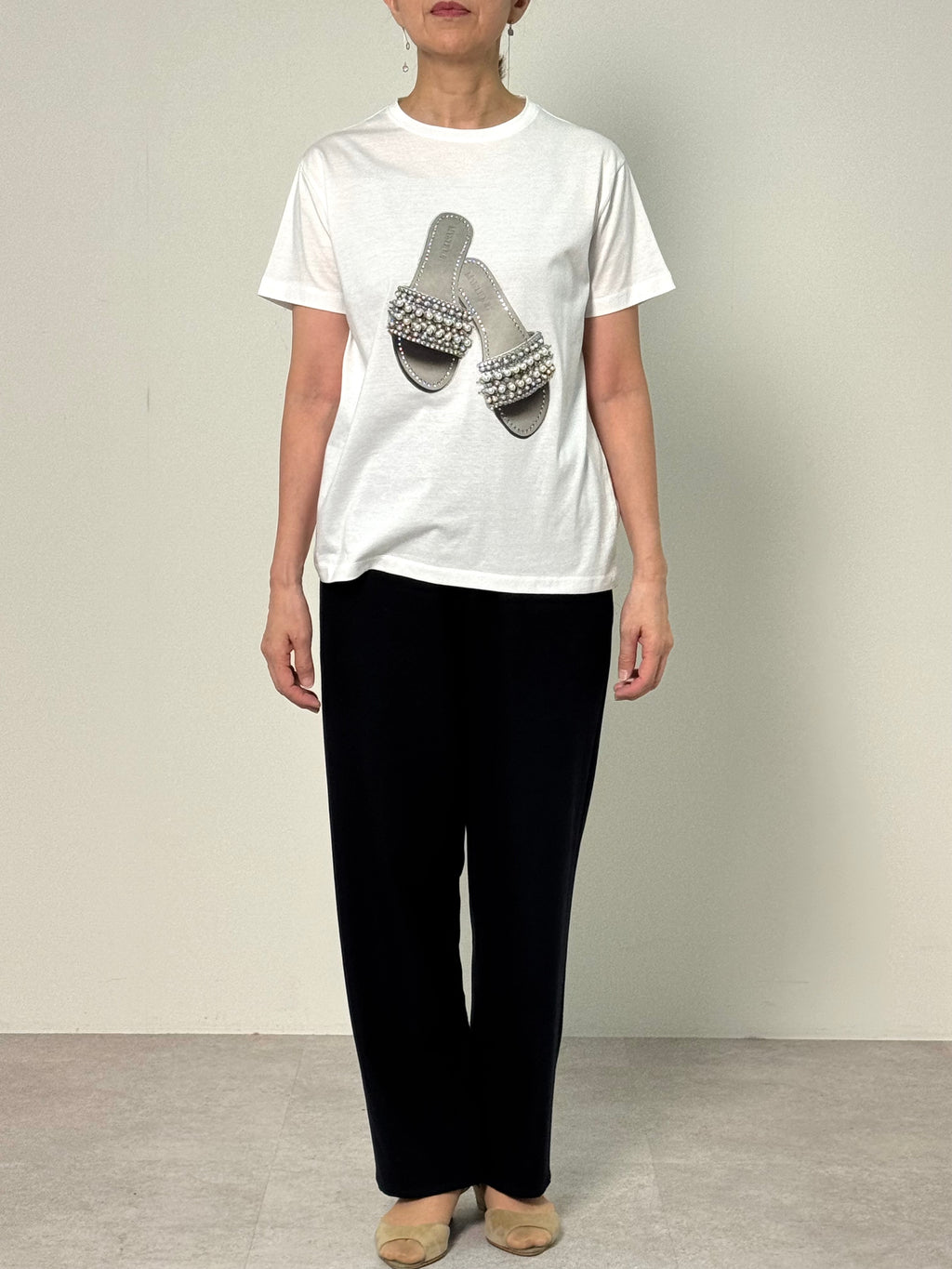 【25SS商品-25828012】パールサンダル Tシャツ