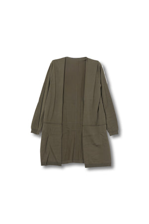 【24SS 商品】綿シルク切替トッパーカーディガン