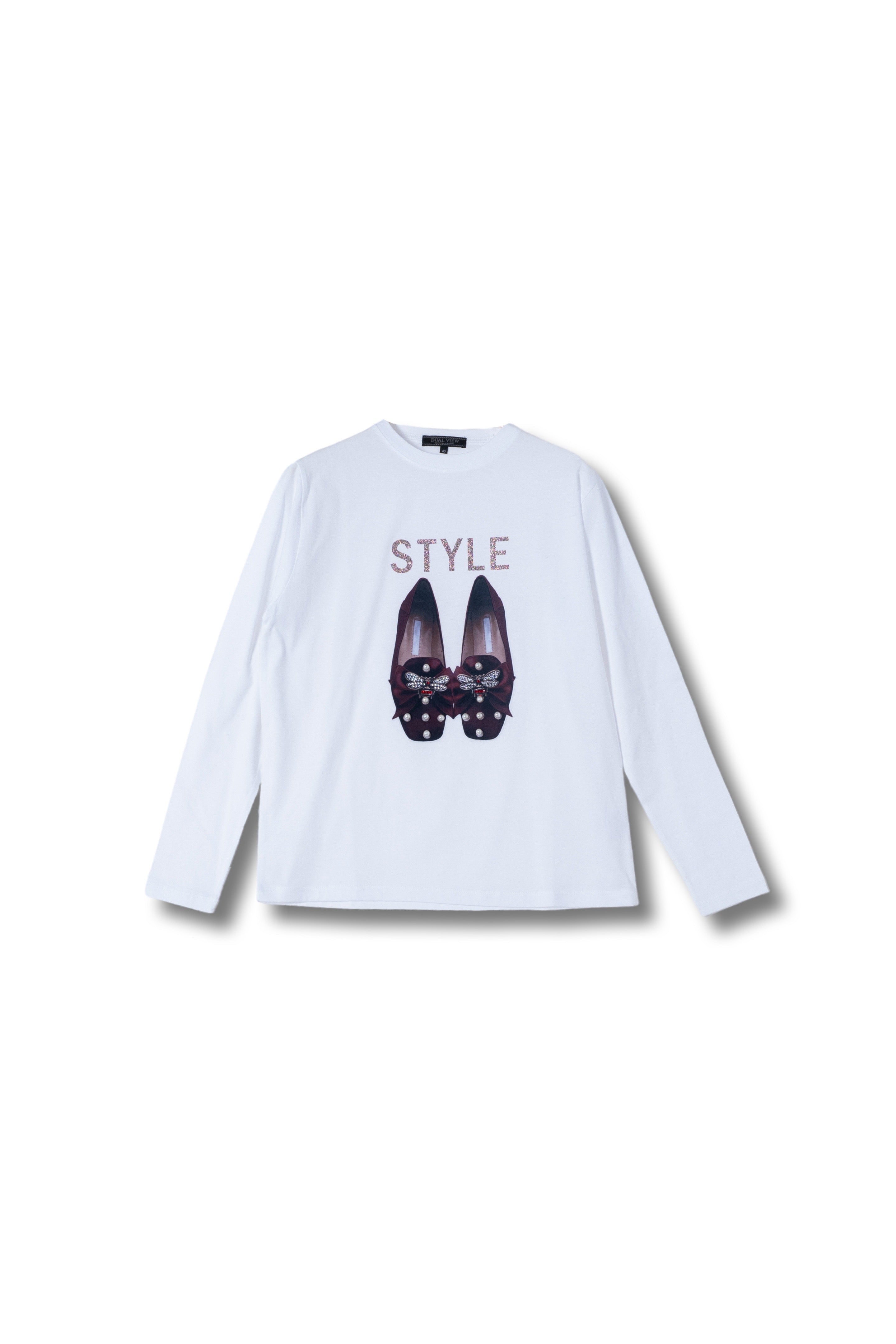 【25AW商品-25848001】エレガントシューズロングスリーブTシャツ