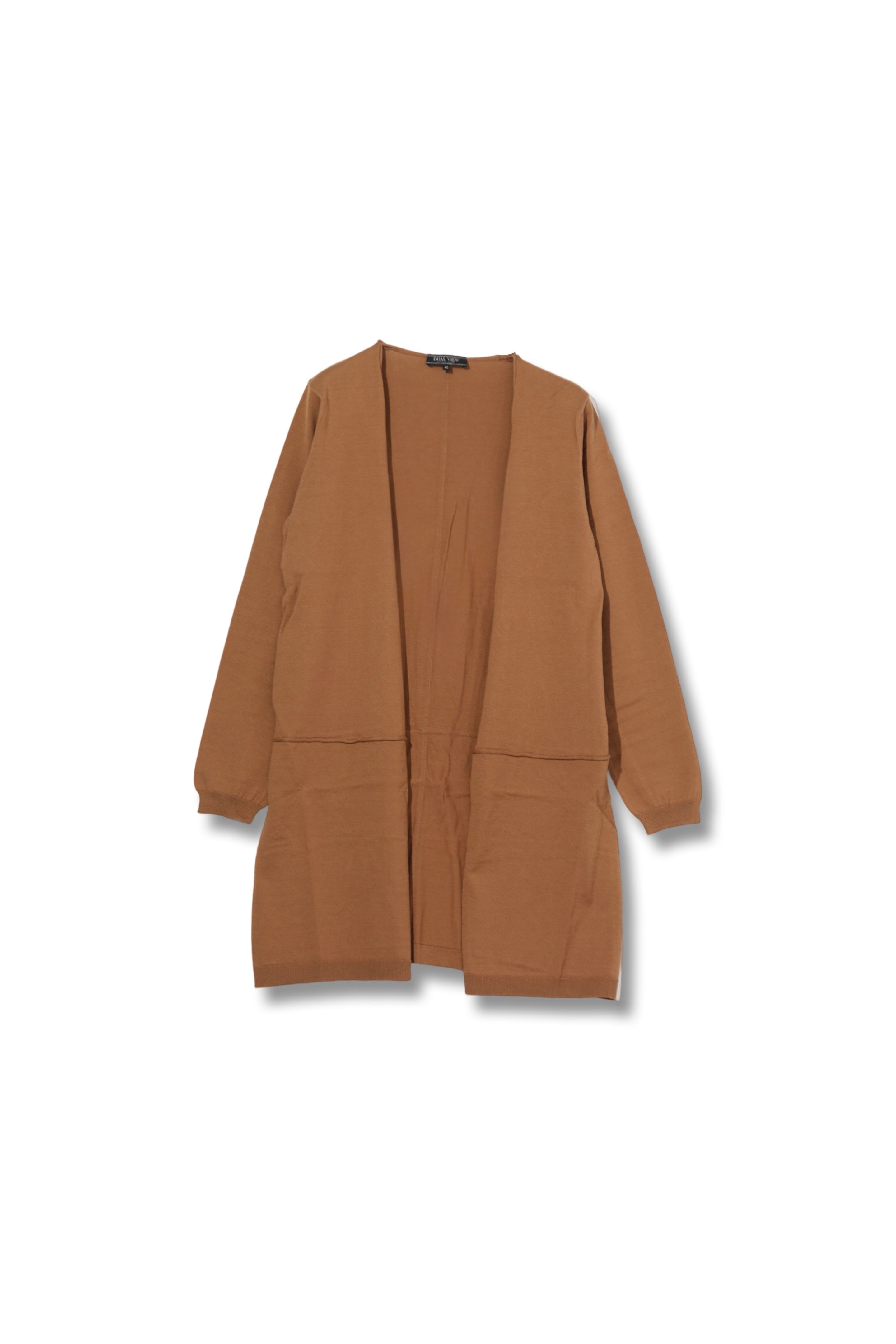 【24318014】綿シルク切替トッパーカーディガン